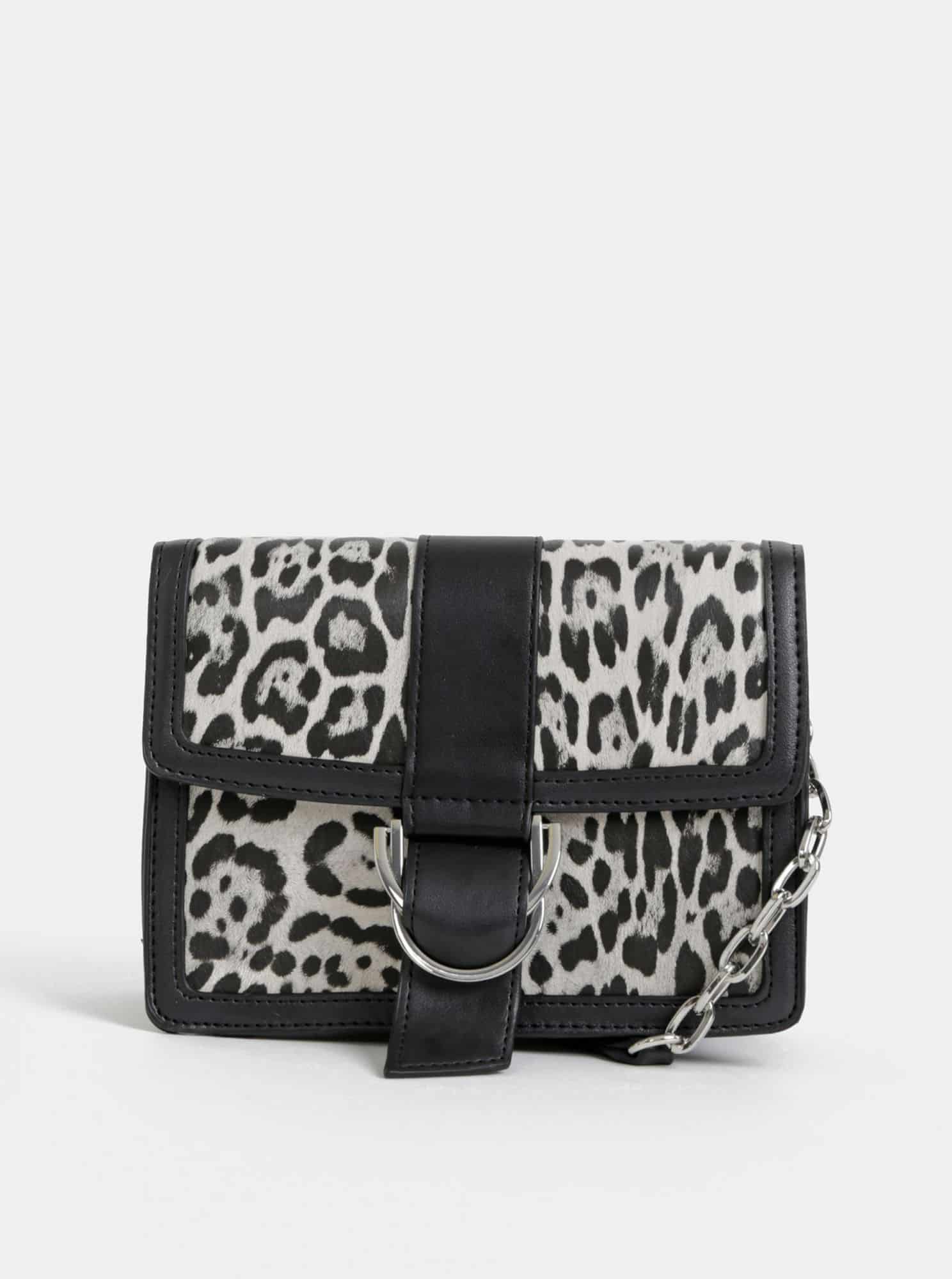 Šedá crossbody kabelka s leopardím vzorem Dorothy Perkins