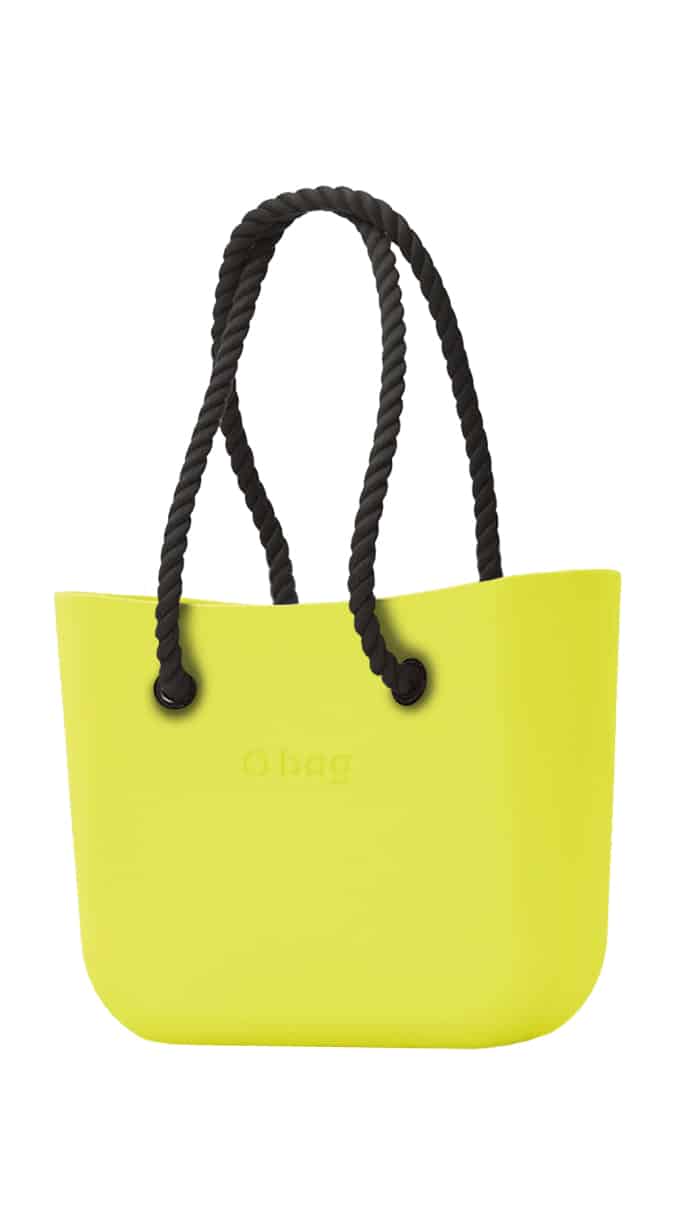 O bag kabelka Lime s černými dlouhými provazy