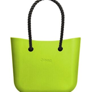 O bag kabelka MINI Apple Green/Mela s černými dlouhými provazy