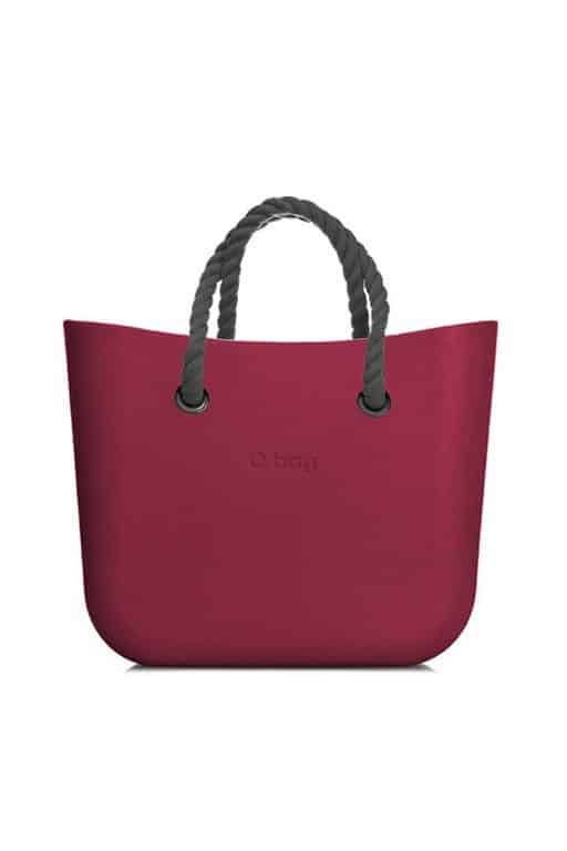 O bag kabelka MINI Sangria s šedými krátkými provazy